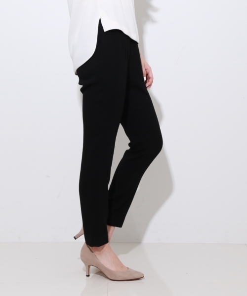 STUDIOUS（ステュディオス）の「STUDIOUS センタータックジョーゼットPT（スラックス・レディース・アイボリー/ブラック・0/1）」の2枚目の写真