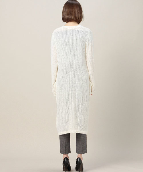 ROSE BUD(ローズバッド)の「LK-15172 L/S LONG CARDIGAN (カーディガン/ボレロ・レディース・ホワイト/オリーブ/ネイビー・ONE SIZE)」の4枚目の写真