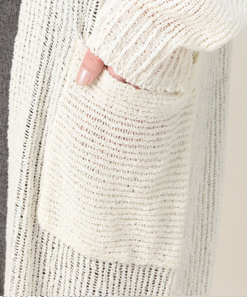 ROSE BUD(ローズバッド)の「LK-15172 L/S LONG CARDIGAN (カーディガン/ボレロ・レディース・ホワイト/オリーブ/ネイビー・ONE SIZE)」の7枚目の写真