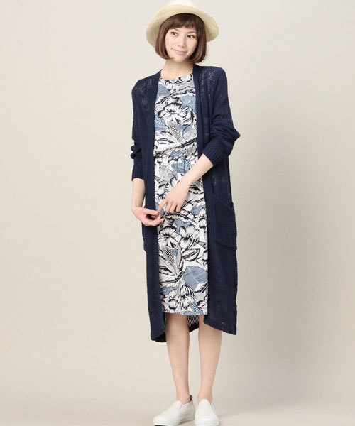 ROSE BUD(ローズバッド)の「LK-15172 L/S LONG CARDIGAN (カーディガン/ボレロ・レディース・ホワイト/オリーブ/ネイビー・ONE SIZE)」の10枚目の写真