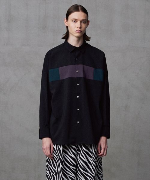 SHAREEF(シャリーフ)の「SWITCHING L/S SHIRTS(シャツ/ブラウス・メンズ・ブラック/ホワイト/ブラウン・1/2/3)」の2枚目の写真
