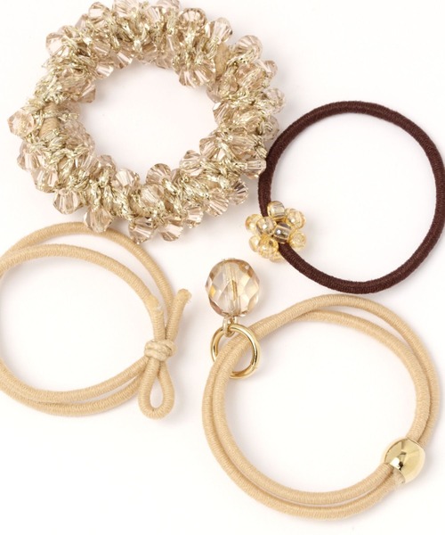 studio CLIP（スタディオクリップ）の「4SETデザインミニポニー（ヘアゴム・レディース・グレー/ベージュ/その他1/その他2/ブラウン/オフホワイト/スモーク/アイボリー・FREE）」の13枚目の写真