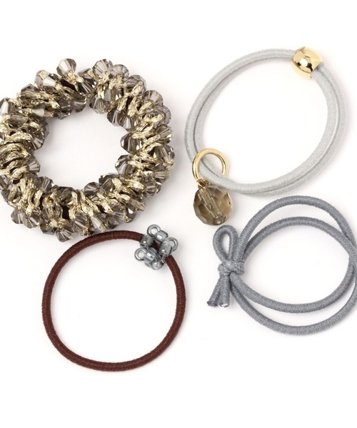 studio CLIP（スタディオクリップ）の「4SETデザインミニポニー（ヘアゴム・レディース・グレー/ベージュ/その他1/その他2/ブラウン/オフホワイト/スモーク/アイボリー・FREE）」の11枚目の写真