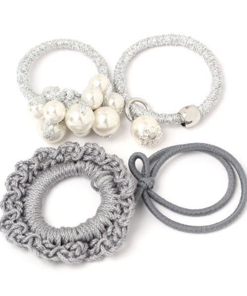 studio CLIP（スタディオクリップ）の「4SETデザインミニポニー（ヘアゴム・レディース・グレー/ベージュ/その他1/その他2/ブラウン/オフホワイト/スモーク/アイボリー・FREE）」の15枚目の写真