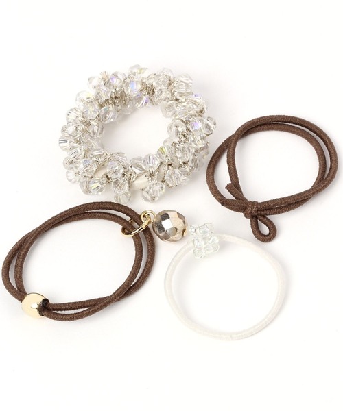 studio CLIP（スタディオクリップ）の「4SETデザインミニポニー（ヘアゴム・レディース・グレー/ベージュ/その他1/その他2/ブラウン/オフホワイト/スモーク/アイボリー・FREE）」の10枚目の写真