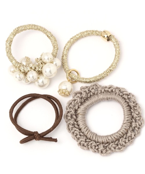 studio CLIP（スタディオクリップ）の「4SETデザインミニポニー（ヘアゴム・レディース・グレー/ベージュ/その他1/その他2/ブラウン/オフホワイト/スモーク/アイボリー・FREE）」の14枚目の写真