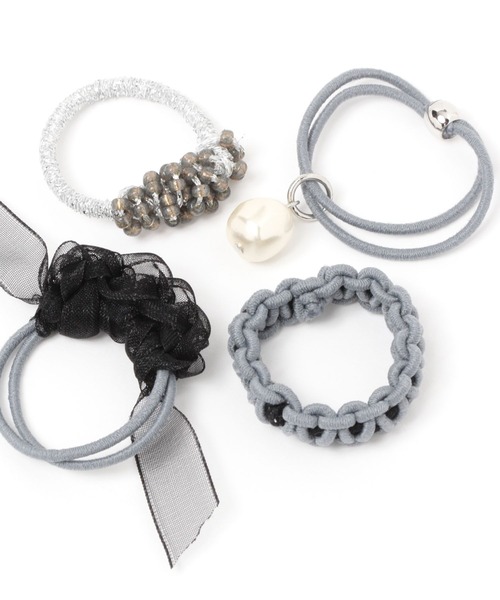 studio CLIP（スタディオクリップ）の「4SETデザインミニポニー（ヘアゴム・レディース・グレー/ベージュ/その他1/その他2/ブラウン/オフホワイト/スモーク/アイボリー・FREE）」の9枚目の写真