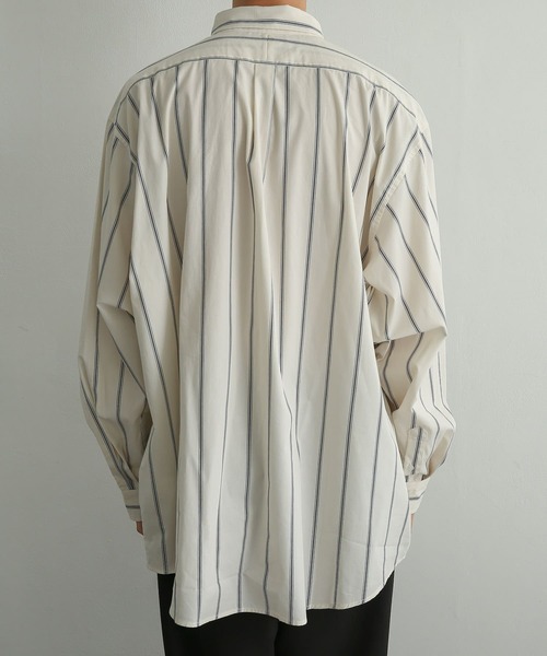 SENSE OF PLACE by URBAN RESEARCH（センスオブプレイスバイアーバンリサーチ）の「『別注』TeddyBear×SENSE OF PLACE　テディベアストライプシャツ（シャツ/ブラウス・メンズ・ブルー/ライトカーキ/ライトベージュ・MEDIUM/LARGE）」の14枚目の写真