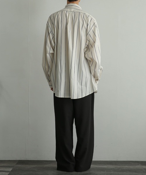 SENSE OF PLACE by URBAN RESEARCH（センスオブプレイスバイアーバンリサーチ）の「『別注』TeddyBear×SENSE OF PLACE　テディベアストライプシャツ（シャツ/ブラウス・メンズ・ブルー/ライトカーキ/ライトベージュ・MEDIUM/LARGE）」の17枚目の写真