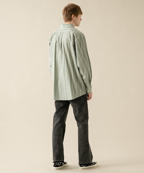 SENSE OF PLACE by URBAN RESEARCH（センスオブプレイスバイアーバンリサーチ）の「『別注』TeddyBear×SENSE OF PLACE　テディベアストライプシャツ（シャツ/ブラウス・メンズ・ブルー/ライトカーキ/ライトベージュ・MEDIUM/LARGE）」の19枚目の写真