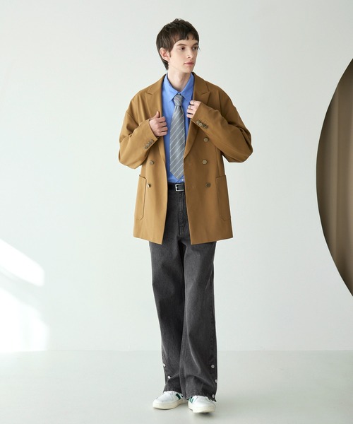 EMMA CLOTHES（エマクローズ）の「サイドボタンセミワイドストレートデニムパンツ EMMA CLOTHES（デニムパンツ・メンズ・グレー/ブルー・M/L）」の9枚目の写真