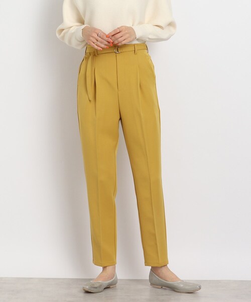 DRESKIP(ドレスキップ)の「◆ハイウエストベルト付テーパードパンツ(その他パンツ・レディース・ベージュ/レモンイエロー/ブラック・03/02/04)」の1枚目の写真