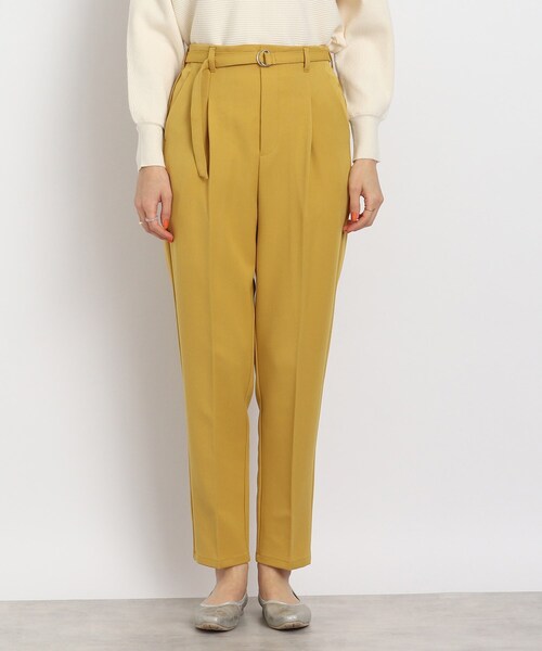 DRESKIP(ドレスキップ)の「◆ハイウエストベルト付テーパードパンツ(その他パンツ・レディース・ベージュ/レモンイエロー/ブラック・03/02/04)」の4枚目の写真