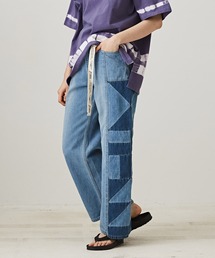 TOBILA | 12オンスデニムサイドパッチワークパンツ(デニムパンツ)