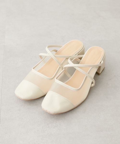 natural couture（ナチュラルクチュール）の「チュールストラップ付きミュール（パンプス・レディース・アイボリー/ブラック/ベージュ・MEDIUM/LARGE）」の11枚目の写真