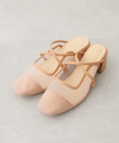 natural couture（ナチュラルクチュール）の「チュールストラップ付きミュール（パンプス・レディース・アイボリー/ブラック/ベージュ・MEDIUM/LARGE）」の12枚目の写真