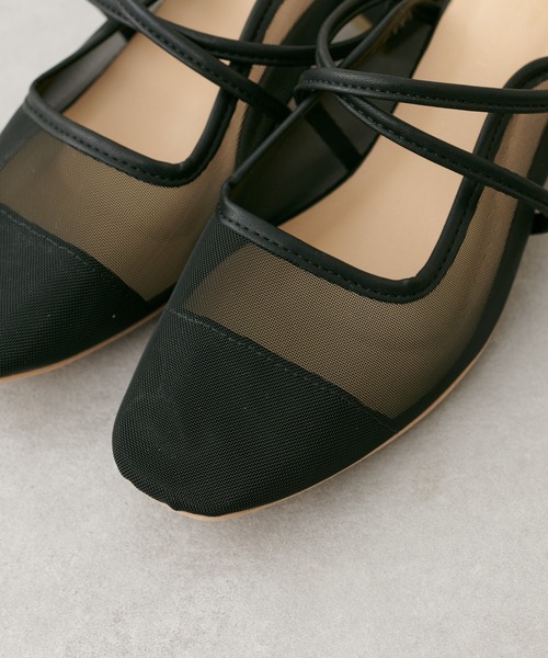 natural couture（ナチュラルクチュール）の「チュールストラップ付きミュール（パンプス・レディース・アイボリー/ブラック/ベージュ・MEDIUM/LARGE）」の14枚目の写真