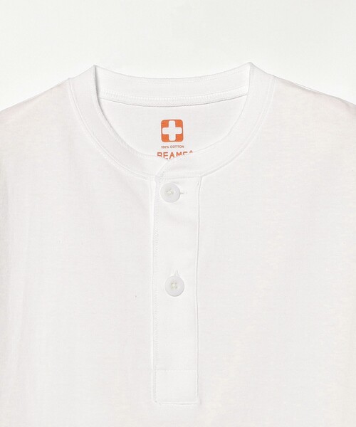 Tシャツ・カットソー Beams Plus T-shirts White BEAMS PLUS / 2Pパック ヘンリーネック Tシャツ(Tシャツ