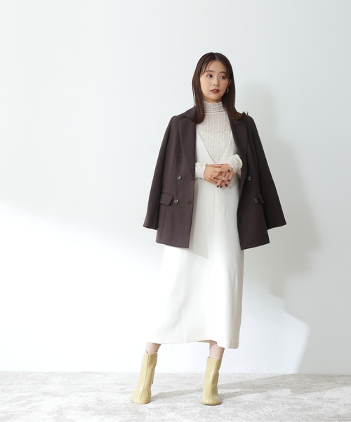 N.（N. Natural Beauty Basic）（エヌエヌナチュラルビューティーベーシック）の「◆Ｖカラージャンパースカート（ジャンパースカート・レディース・ナチュラル/ブラック/ベージュ・MEDIUM）」の12枚目の写真