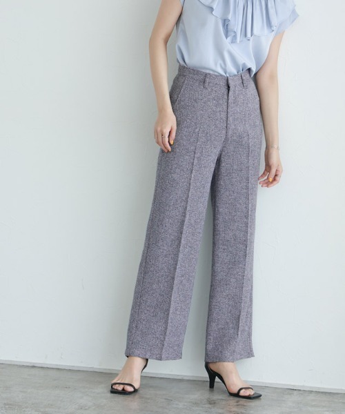 Pierrot(ピエロ)の「サマーライトツイードセンタープレスパンツ(その他パンツ・レディース・ネイビー/イエロー/オフホワイト/ブルー・M/L/PM)」の14枚目の写真
