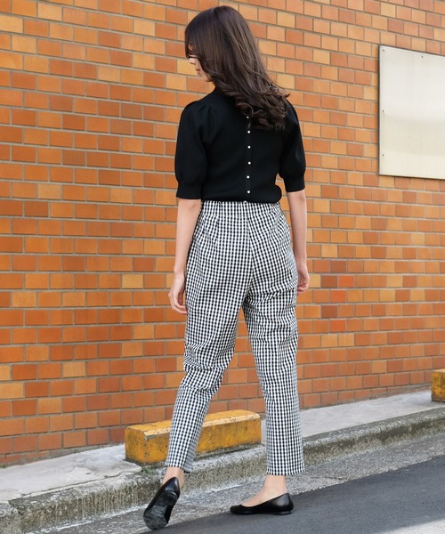 STRAWBERRY-FIELDS（ストロベリーフィールズ）の「ギンガムストレッチ　パンツ（その他パンツ・レディース・ブルー/ブラック・0/1/2）」の5枚目の写真