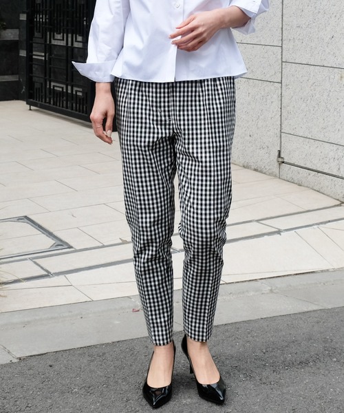 STRAWBERRY-FIELDS（ストロベリーフィールズ）の「ギンガムストレッチ　パンツ（その他パンツ・レディース・ブルー/ブラック・0/1/2）」の10枚目の写真