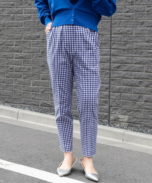 STRAWBERRY-FIELDS（ストロベリーフィールズ）の「ギンガムストレッチ　パンツ（その他パンツ・レディース・ブルー/ブラック・0/1/2）」の8枚目の写真
