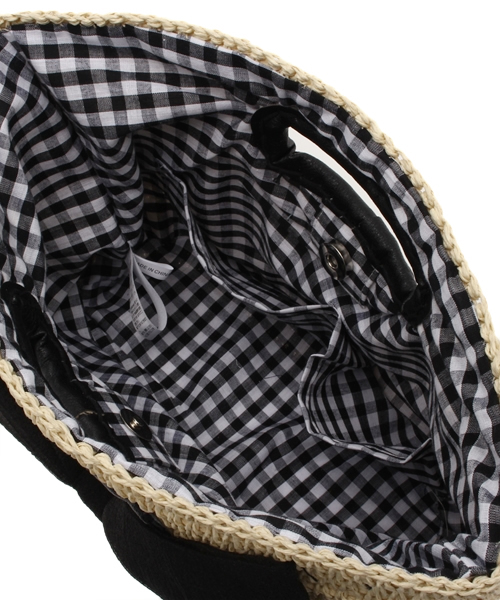 one after another NICE CLAUP（ワンアフターアナザーナイスクラップ）の「【ナイスクラップ】リボンかごバック（かごバッグ・レディース・レッド/ブラック・FREE）」の6枚目の写真