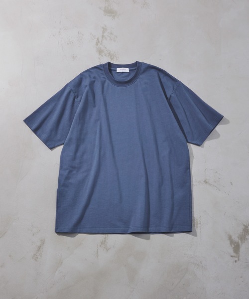 MONO-MART(モノマート)の「ハイスムースコットン ルーズフィットカットソー(Tシャツ/カットソー・メンズ・ライトグレー/グリーン/ブラック/モカ/ライトイエロー/アイボリー/ホワイト/オリーブ/チャコール/ブルーグレー/オレンジ・L/M/S)」の6枚目の写真