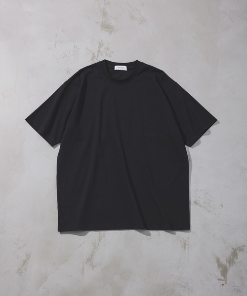 MONO-MART(モノマート)の「ハイスムースコットン ルーズフィットカットソー(Tシャツ/カットソー・メンズ・ライトグレー/グリーン/ブラック/モカ/ライトイエロー/アイボリー/ホワイト/オリーブ/チャコール/ブルーグレー/オレンジ・L/M/S)」の4枚目の写真