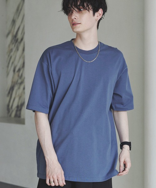 MONO-MART(モノマート)の「ハイスムースコットン ルーズフィットカットソー(Tシャツ/カットソー・メンズ・ライトグレー/グリーン/ブラック/モカ/ライトイエロー/アイボリー/ホワイト/オリーブ/チャコール/ブルーグレー/オレンジ・L/M/S)」の18枚目の写真