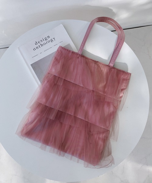 AS KNOW AS plus（アズノゥアズプラス）の「○ティアードフリルトートバッグ（トートバッグ・レディース・ピンク/ブラック/ライトベージュ/グレイッシュベージュ/ブラック系/シルバー系/アイボリー系/グリーン系その他/グレー系その他/ピンク系その他/ホワイト系その他/ブラック系その他・FREE）」の11枚目の写真
