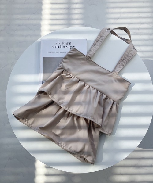 AS KNOW AS plus（アズノゥアズプラス）の「○ティアードフリルトートバッグ（トートバッグ・レディース・ピンク/ブラック/ライトベージュ/グレイッシュベージュ/ブラック系/シルバー系/アイボリー系/グリーン系その他/グレー系その他/ピンク系その他/ホワイト系その他/ブラック系その他・FREE）」の13枚目の写真