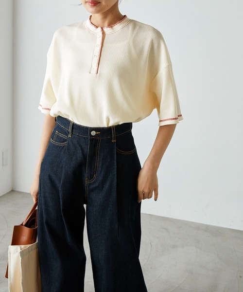 CONFLICT オーバーサイズ ヘンリーネック Tシャツ JOURNAL STANDARD（ジャーナルスタンダード）の「ジャガード