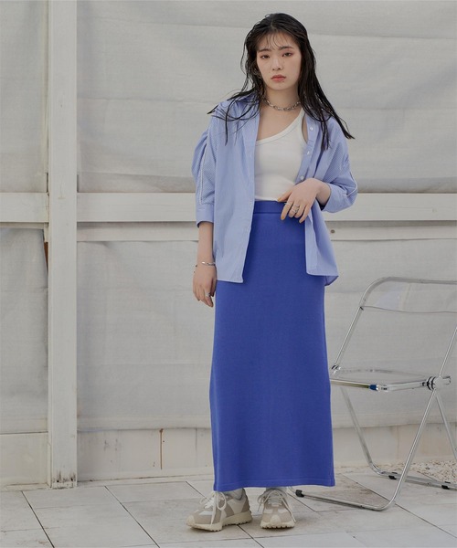 miette（ミエット）の「ギャザーラグランスリーブブラウス（シャツ/ブラウス・レディース・オフホワイト/ブルー・FREE）」の5枚目の写真