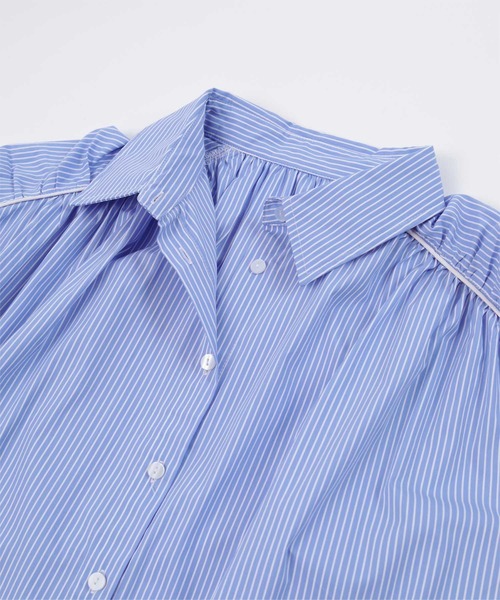 miette（ミエット）の「ギャザーラグランスリーブブラウス（シャツ/ブラウス・レディース・オフホワイト/ブルー・FREE）」の10枚目の写真