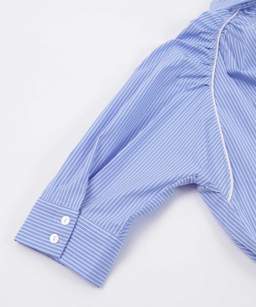 miette（ミエット）の「ギャザーラグランスリーブブラウス（シャツ/ブラウス・レディース・オフホワイト/ブルー・FREE）」の4枚目の写真