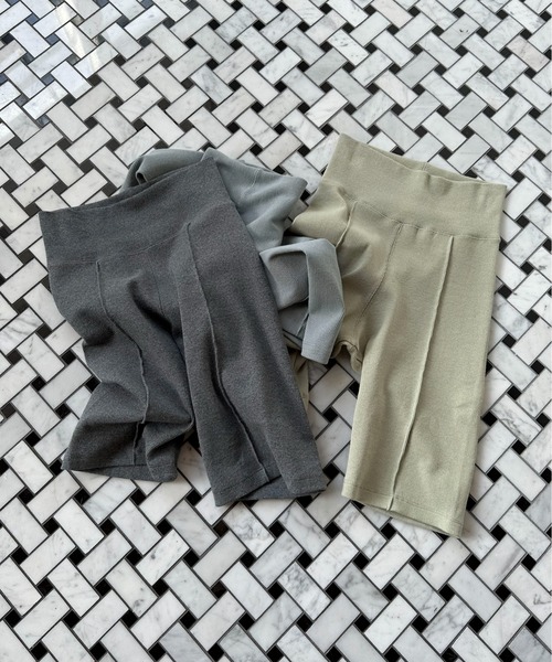 EPIMI E'PIMMY(エピミエピミー)の「リブカットバイカーパンツ(その他パンツ・レディース・ミント/杢グレー/ブラック/サックスブルー・MEDIUM)」の3枚目の写真