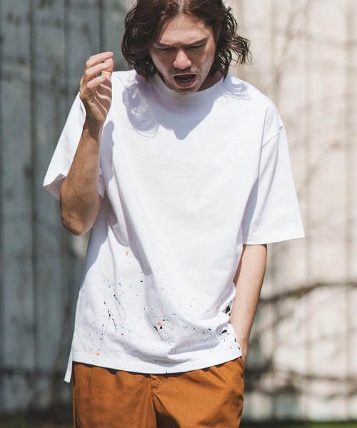 CAMBIO(カンビオ)の「mt8439-Splash Paint Tee Tシャツ(Tシャツ/カットソー・メンズ・ホワイト/ブラック・S/M/L)」の10枚目の写真