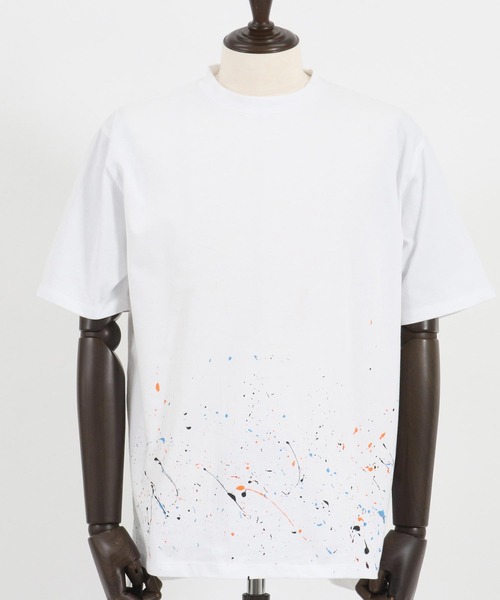 CAMBIO(カンビオ)の「mt8439-Splash Paint Tee Tシャツ(Tシャツ/カットソー・メンズ・ホワイト/ブラック・S/M/L)」の15枚目の写真