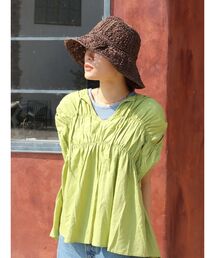 Ungrid | リネン混ギャザーノースリブラウス(シャツ/ブラウス)