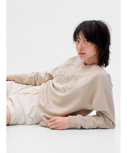 GAP(ギャップ)の「ヴィンテージ ソフトGAPアーチロゴ入りスウェット・トレーナー(スウェット・レディース・ホワイト/オフホワイト/ブラック・XXS/XL/L/M/S/XS)」の3枚目の写真