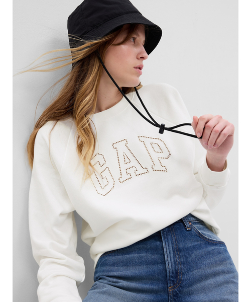 GAP(ギャップ)の「ヴィンテージ ソフトGAPアーチロゴ入りスウェット・トレーナー(スウェット・レディース・ホワイト/オフホワイト/ブラック・XXS/XL/L/M/S/XS)」の5枚目の写真