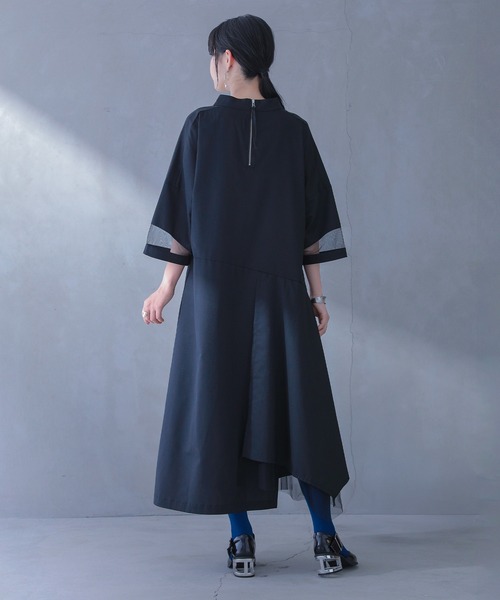 【新品タグ付き】 kOhAKU メッシュ切替アシメワンピース kOhAKUメッシュ切替アシメワンピース [品番：MITW0016713