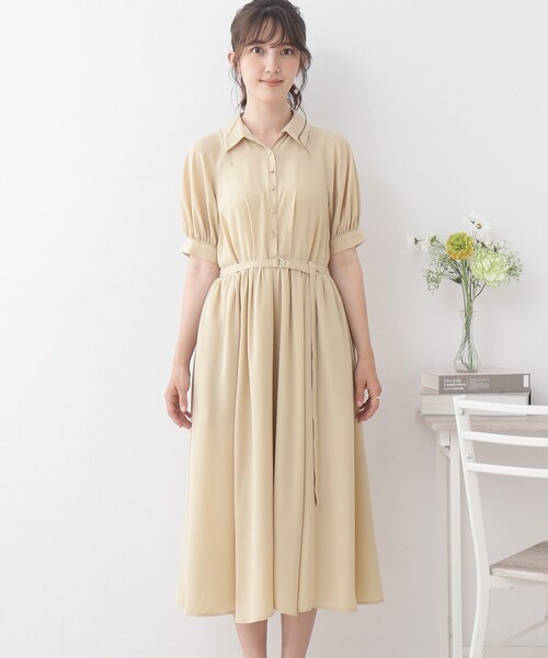 couture brooch(クチュールブローチ)の「◆【清楚で大人レトロ】オープンシャツ衿トキメキワンピ(ワンピース・レディース・アイボリー/ネイビー/レモンイエロー・36/40/38/42)」の18枚目の写真