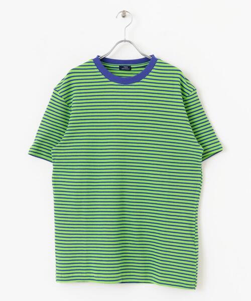 ITEMS URBANRESEARCH（アイテムズ アーバンリサーチ）の「カラーボーダー ワッフルTシャツ（Tシャツ/カットソー・メンズ・ベージュ/ホワイト/グリーン・LARGE/MEDIUM）」の10枚目の写真