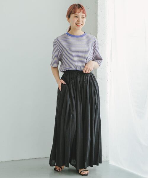 ITEMS URBANRESEARCH（アイテムズ アーバンリサーチ）の「カラーボーダー ワッフルTシャツ（Tシャツ/カットソー・メンズ・ベージュ/ホワイト/グリーン・LARGE/MEDIUM）」の14枚目の写真