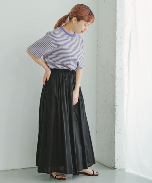 ITEMS URBANRESEARCH（アイテムズ アーバンリサーチ）の「カラーボーダー ワッフルTシャツ（Tシャツ/カットソー・メンズ・ベージュ/ホワイト/グリーン・LARGE/MEDIUM）」の15枚目の写真