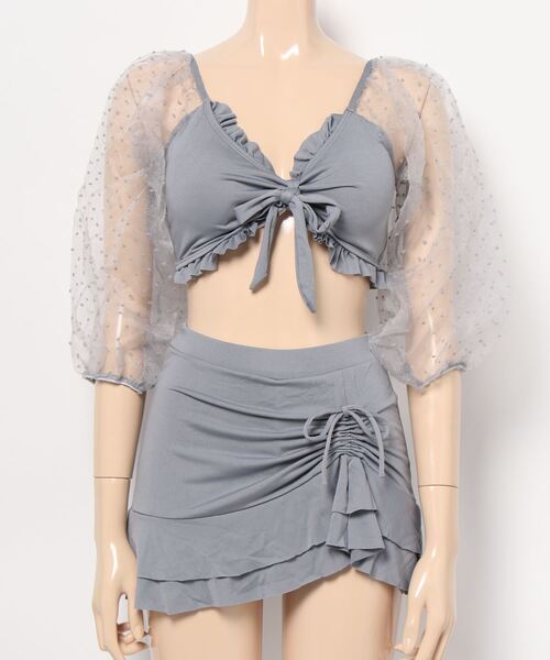 LOPASS(ロパス)の「水着2点セット(水着・レディース・グレイッシュブルー/ブラック・L/M/XL)」の6枚目の写真