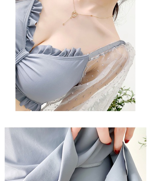 LOPASS(ロパス)の「水着2点セット(水着・レディース・グレイッシュブルー/ブラック・L/M/XL)」の7枚目の写真